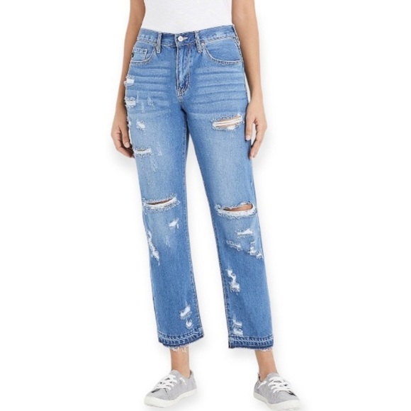 KanCan 29 (US 11) High Rise Ripped Boyfriend Jeans Exclusively For Maurices - Picture 1 of 14
